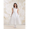 white satin lace baby gown off shoulder kids party dresses